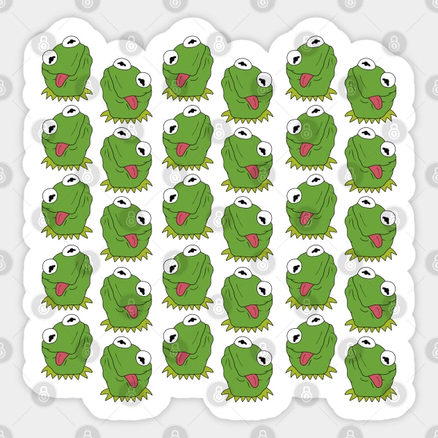 Kermit The Frog pattern Sticker by valentinahramov